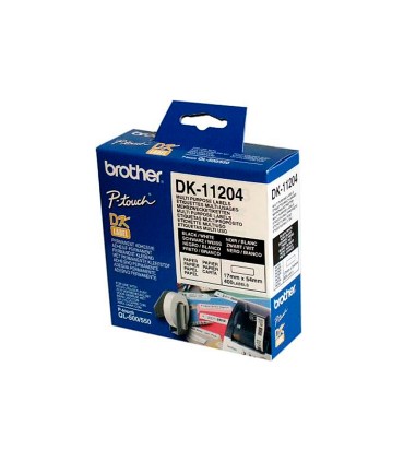 Etiqueta adhesiva brother dk11204 tamano 17x54 mm para impresoras de etiquetas ql 400 etiquetas 