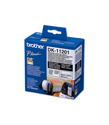 Etiqueta adhesiva brother dk11201 tamano 29x90 mm para impresoras de etiquetas ql 400 etiquetas 