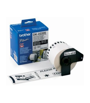 Cinta de papel continuo brother dk 22205 para impresoras de etiquetas ql