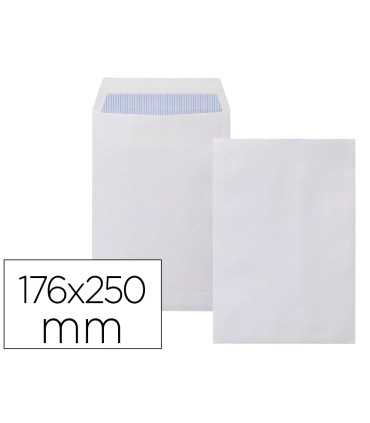 Sobre liderpapel bolsa n15 blanco b5 176x250 mm tira de silicona caja de 500 unidades