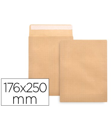 Sobre liderpapel bolsa n14 kraft b5 176x250 mm tira de silicona caja de 500 unidades