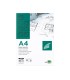 Bloc papel vegetal liderpapel encolado 210x297mm 50 hojas 95g m2