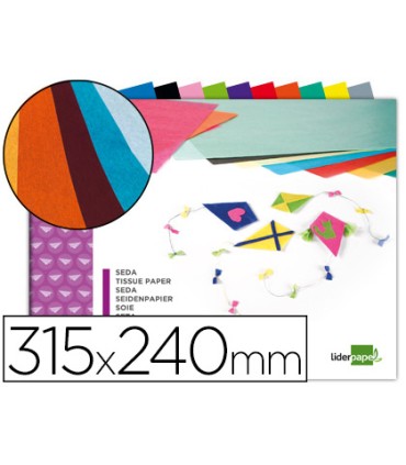 Bloc trabajos manuales liderpapel seda 240x315mm 10 hojas colores surtidos