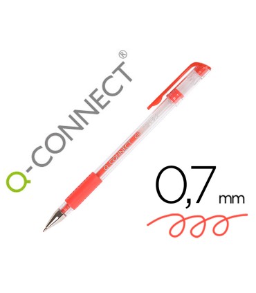 Boligrafo q connect tinta gel rojo 07 mm sujecion de caucho