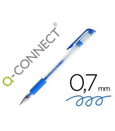 Boligrafo q connect tinta gel azul 07 mm sujecion de caucho