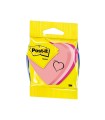 Blister papeleria 3m 2007h cubo de notas post-it troquelado corazon 3 colores neon