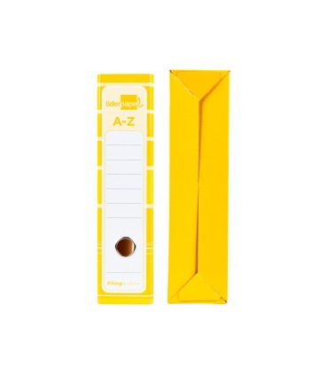 Archivador de palanca liderpapel a4 filing system forrado sin rado lomo 80mm amarillo con caja y compresor metal