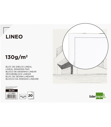 Bloc dibujo liderpapel lineal encolado 230x325mm 20 hojas 130 gr m2 sin recuadro