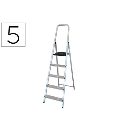 Escalera q connect de aluminio 5 peldanos 1062x483x1675 mm peso maximo 150 kg en 131