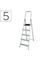 Escalera q-connect de aluminio 5 peldaños 1062x483x1675 mm peso maximo 150 kg en-131