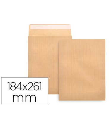 Sobre liderpapel bolsa n6 kraft cuarto prolongado 184x261mm tira de silicona caja de 250 unidades