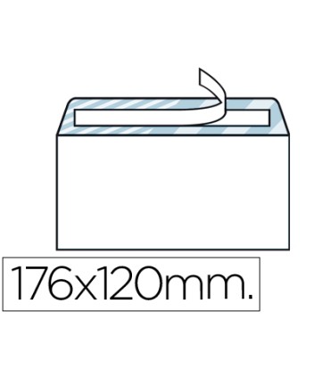 Sobre liderpapel n9 blanco comercial normalizado 120x176mm tira de silicona caja de 500 unidades