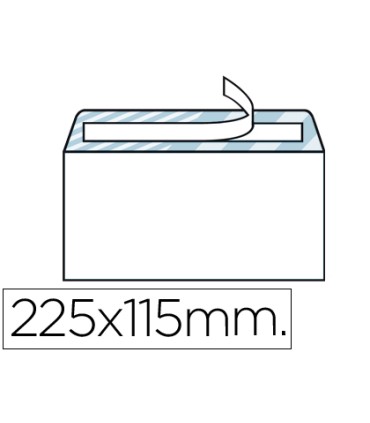 Sobre liderpapel n5 blanco americano 115x225mm tira de silicona open system caja de 500 unidades