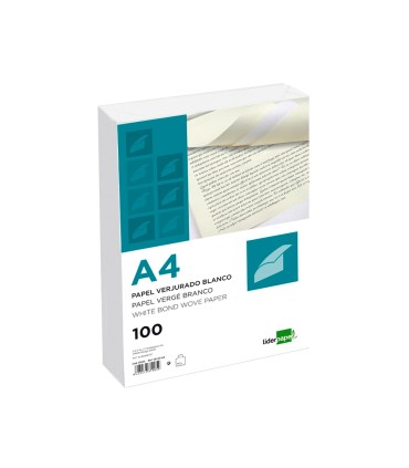 Papel verjurado liderpapel a4 90g m2 crema paquete de 100 hojas