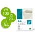 Papel verjurado liderpapel a4 120g m2 blanco paquete de 100 hojas