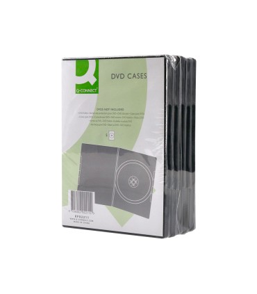 Caja dvd q connect con interior negro pack de 5 unidades