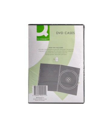 Caja dvd q connect con interior negro pack de 5 unidades