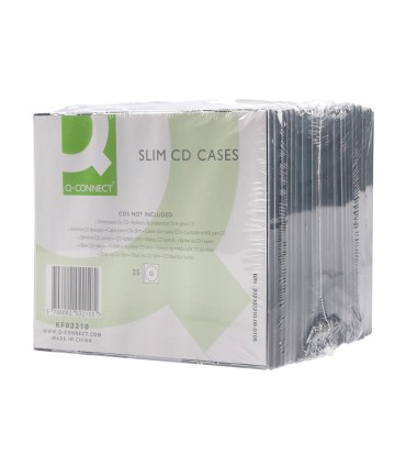 Caja de cd q connect slim con interior negro pack de 25 unidades