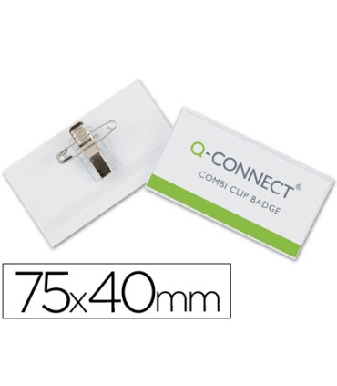 Identificador q connect con pinza e imperdible kf01568 40x75 mm