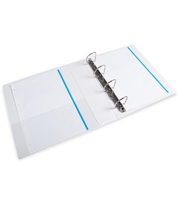 Carpeta canguro 4 anillas mixtas 55mm liderpapel a4 plastico blanca