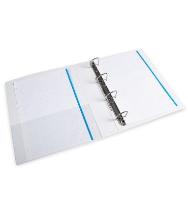 Carpeta canguro 4 anillas mixtas 40mm liderpapel a4 plastico blanca