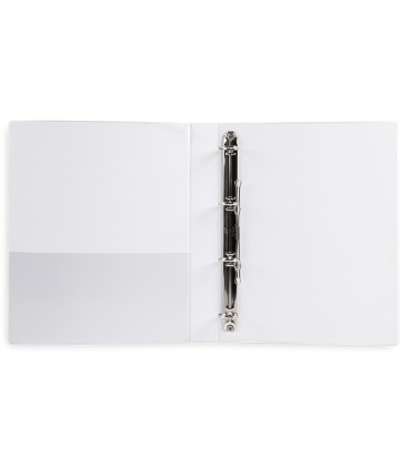 Carpeta canguro 4 anillas mixtas 25mm liderpapel a4 plastico blanca