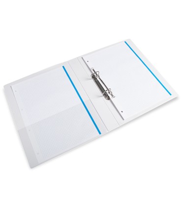 Carpeta canguro 2 anillas mixtas 25mm liderpapel a4 plastico blanca