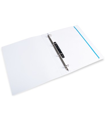 Carpeta canguro 4 anillas mixtas 16mm liderpapel a4 plastico blanca