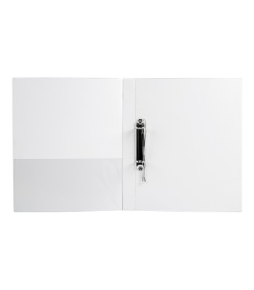 Carpeta canguro 2 anillas mixtas 16mm liderpapel a4 plastico blanca