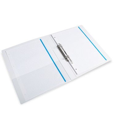 Carpeta canguro 2 anillas mixtas 16mm liderpapel a4 plastico blanca