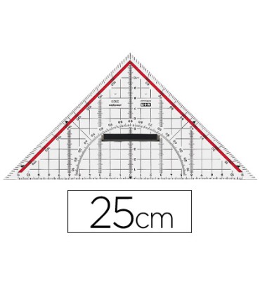 Escuadra mr geometria 25 cm plastico cristal