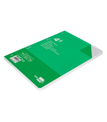 Recambio liderpapel cuarto 100 hojas 60g m2 cuadro 6mm con margen 6 taladros