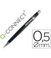 Portaminas q-connect 0,5 mm con tres minas cuerpo negro clip metalico