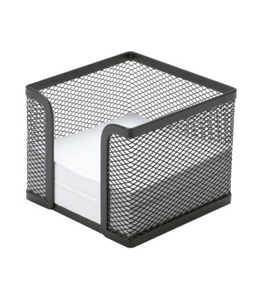 Soporte taco de papel q connect metalico rejilla negro 95x95x80 mm