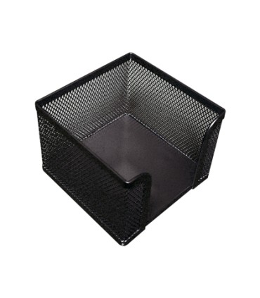 Soporte taco de papel q connect metalico rejilla negro 95x95x80 mm