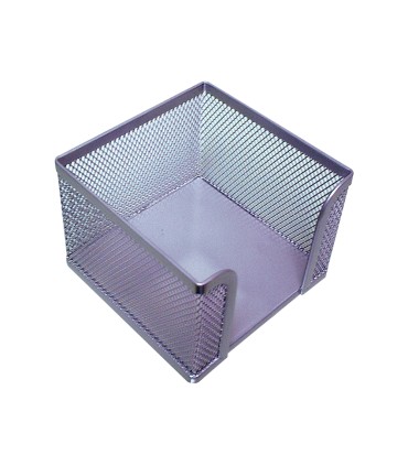 Soporte taco de papel q connect metalico rejilla plata 95x95x80 mm