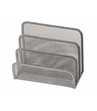 Soporte para cartas q connect metalico rejilla gris 170x135x83 mm