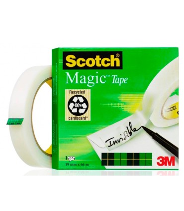 Cinta adhesiva scotch magic invisible 66 mt x 19 mm