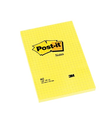 Bloc de notas adhesivas quita y pon post it 102x152 mm cuadriculado 662