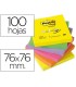 Bloc de notas adhesivas quita y pon post it 76x76 mm z notesultra intenso pack de 6 blocs surtido