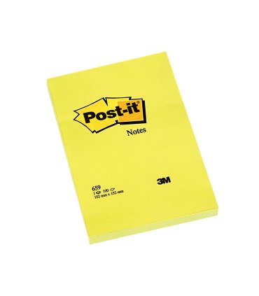 Bloc de notas adhesivas quita y pon post it 102x152 mm con 100 hojas 659