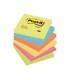 Bloc de notas adhesivas quita y pon post it 76x76 mm neon pack de 6 blocs surtido