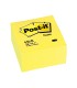 Bloc de notas adhesivas quita y pon post it 76x76x45 mm cubo color amarillo 450 hojas