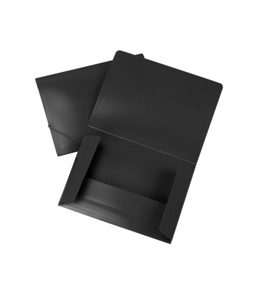 Carpeta liderpapel gomas solapas 34945 polipropileno din a5 negra opaco