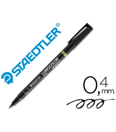 Rotulador staedtler lumocolor retroproyeccion punta de fibra permanente 313 9 negro punta super fina redonda 04 mm