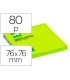 Bloc de notas adhesivas quita y pon q connect 76x76 mm verde neon 80 hojas