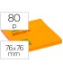 Bloc de notas adhesivas quita y pon q connect 76x76 mm naranja neon 80 hojas