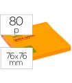 Bloc de notas adhesivas quita y pon q-connect 76x76 mm naranja neon 80 hojas