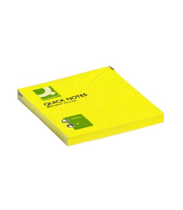 Bloc de notas adhesivas quita y pon q connect 76x76 mm amarillo neon 80 hojas