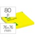 Bloc de notas adhesivas quita y pon q connect 76x76 mm amarillo neon 80 hojas